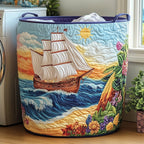 Sailling Ship Quilted Laundry Hamper printed laundry hamper
