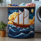 Sailling Ship Quilted Laundry Hamper printed laundry hamper
