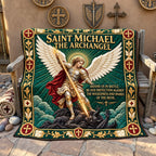 Saint Michael Battle Prayer Quilted Blanket printed blanket