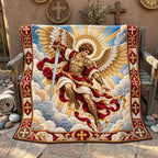 Saint Michael Divine Warrior Quilted Blanket printed blanket