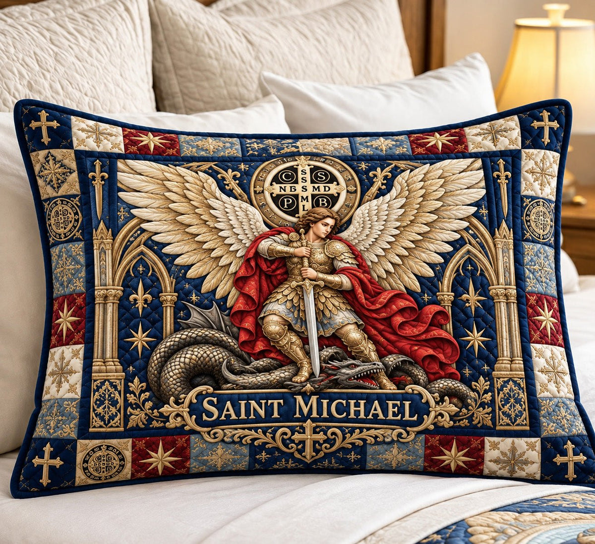 Saint Michael Dragon Slayer Bedding Cushion Cover printed cushion cover