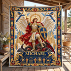 Saint Michael Heavenly Commander Quilted Blanket printed blanket