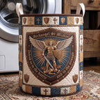 Saint Michael Quilted Laundry Hamper printed laundry hamper