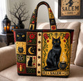 Salem Black Cat Quilted Tote Bag printed quilted tote bag