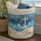 Saltwater Spirit Quilted Laundry Hamper printed laundry hamper