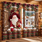 Santa Cabin Quilted Door Curtain printed door curtain