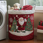 Santa Cheer Quilted Laundry Hamper printed laundry hamper