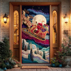 Santa Christmas Eve Quilted Door Curtain printed door curtain