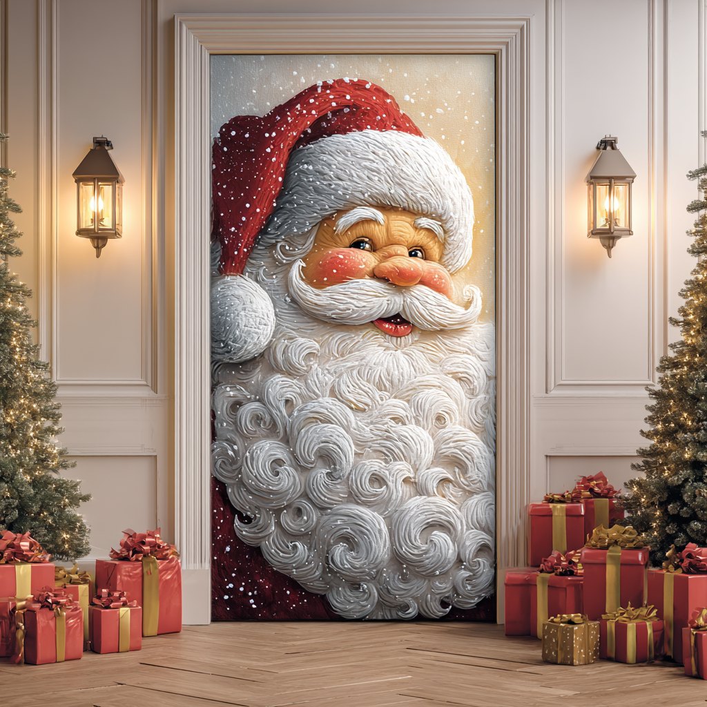 Santa Classic Quilted Door Curtain printed door curtain