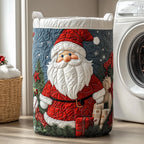 Santa Claus Gnome Quilted Laundry Hamper printed laundry hamper