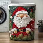 Santa Claus Gnome Quilted Laundry Hamper printed laundry hamper