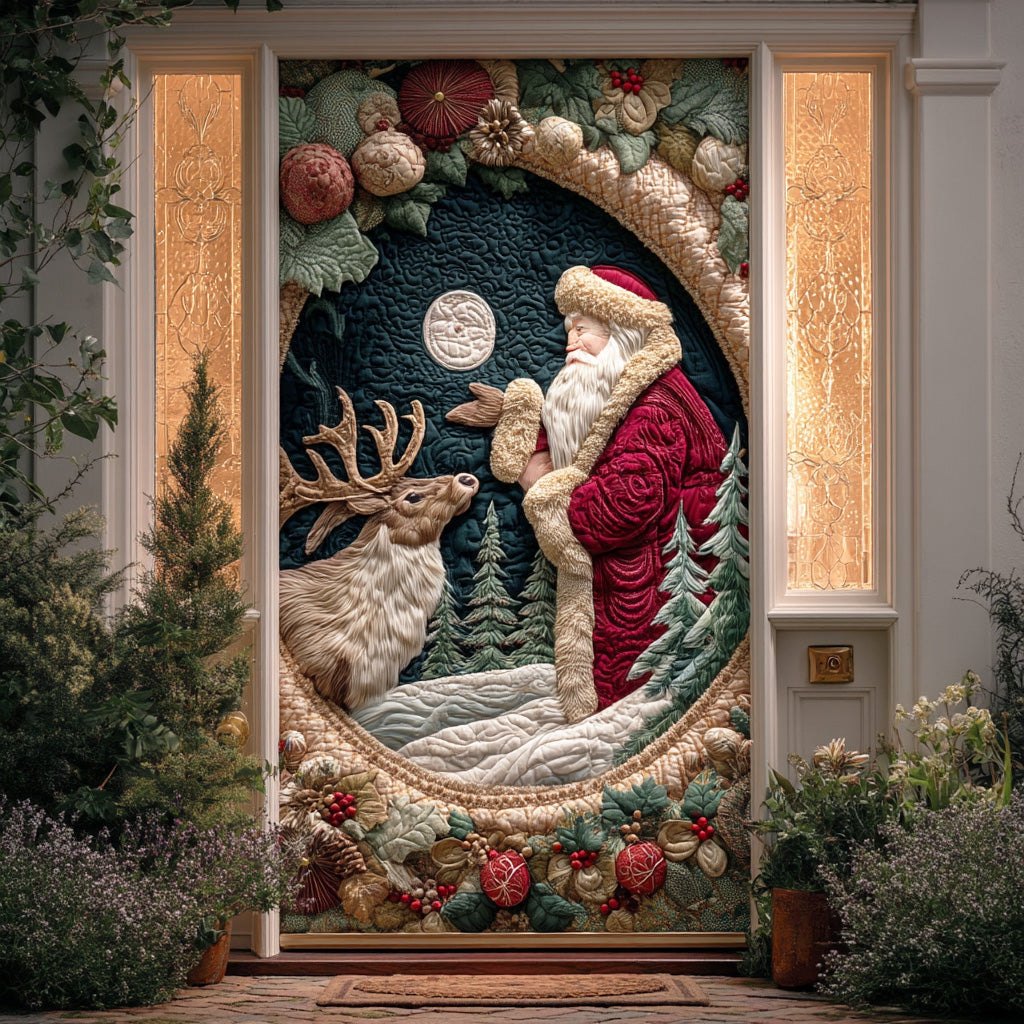 Santa Cozy Night Quilted Door Curtain printed door curtain