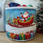 Santa Delight Quilted Laundry Hamper printed laundry hamper