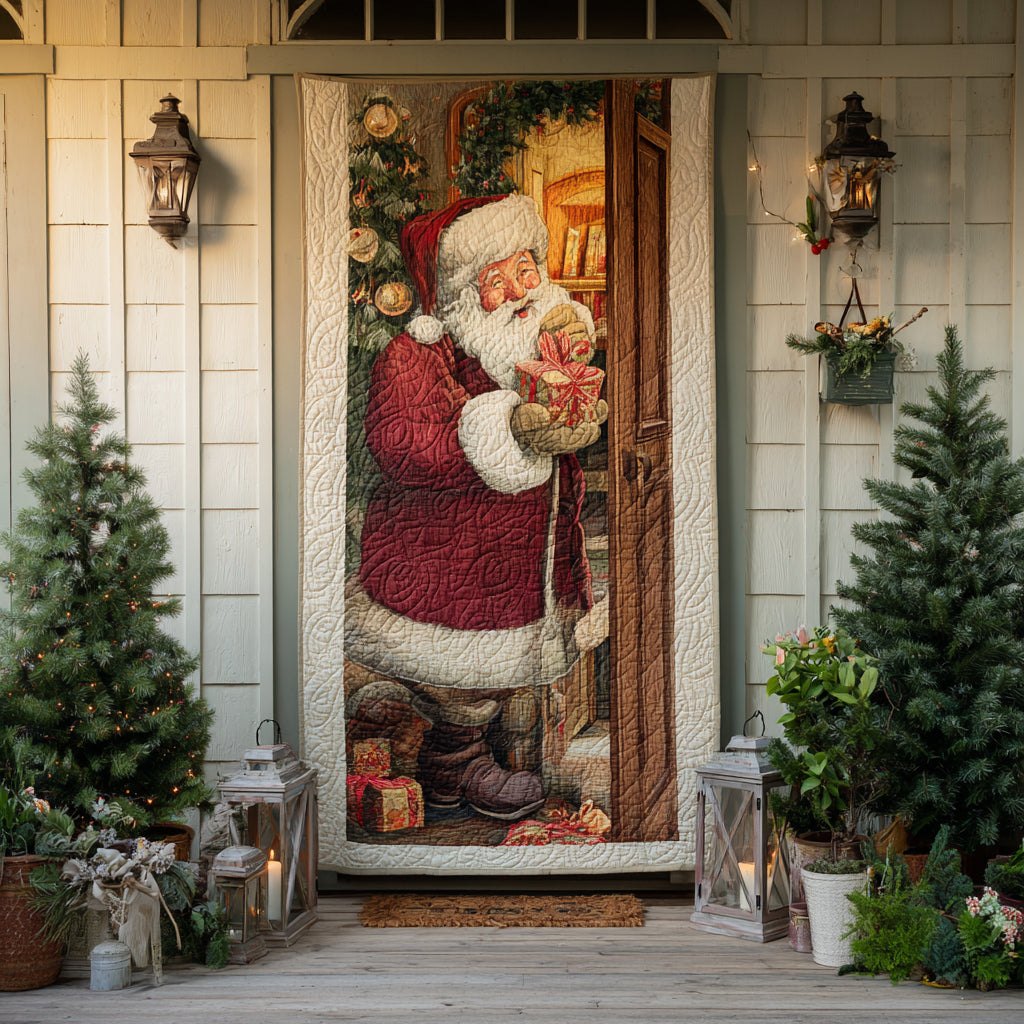 Santa Doorstep Quilted Door Curtain printed door curtain
