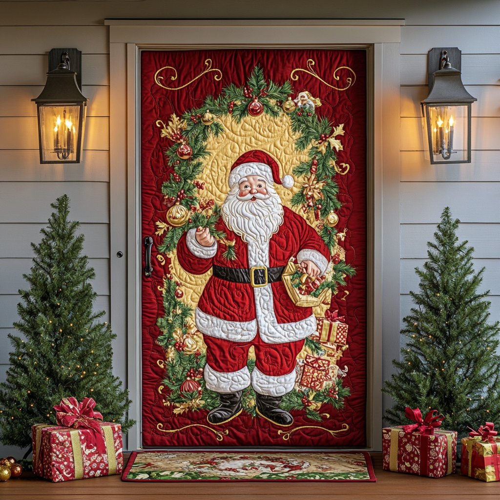 Santa Dreams Quilted Door Curtain printed door curtain
