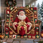 Santa Giant Christmas Gift Quilted Blanket printed blanket