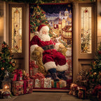 Santa Gift Parade Quilted Door Curtain printed door curtain