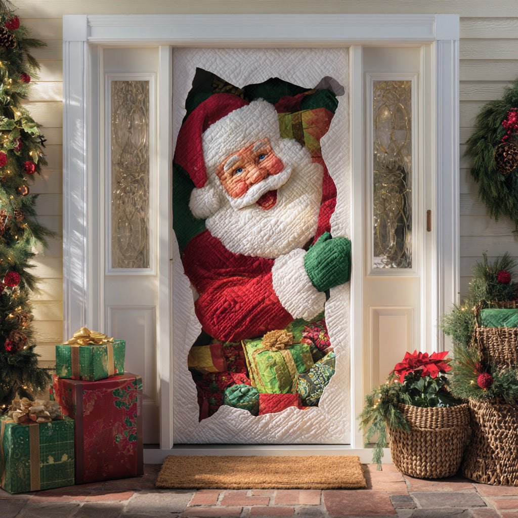 Santa Gift Run Quilted Door Curtain printed door curtain