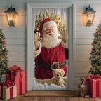Santa Greeting Quilted Door Curtain printed door curtain