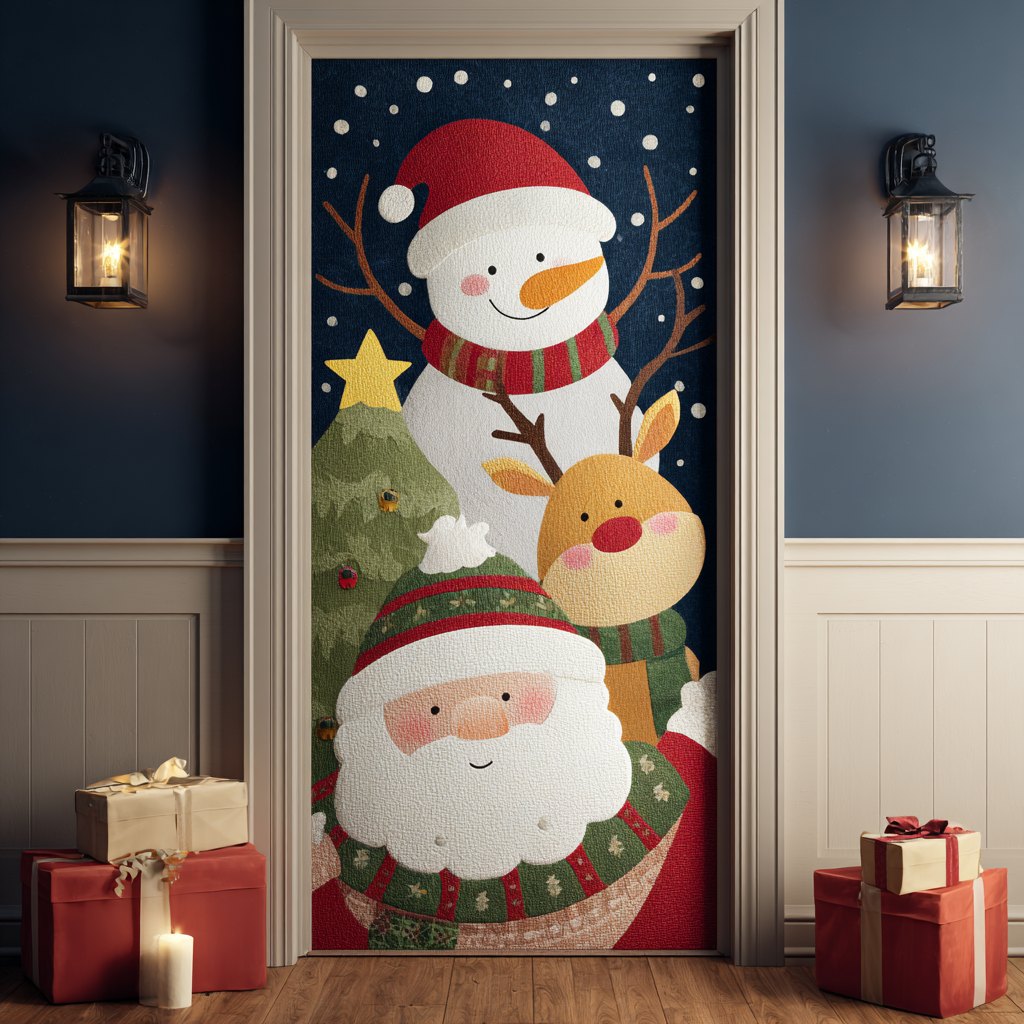 Santa Harmony Quilted Door Curtain printed door curtain