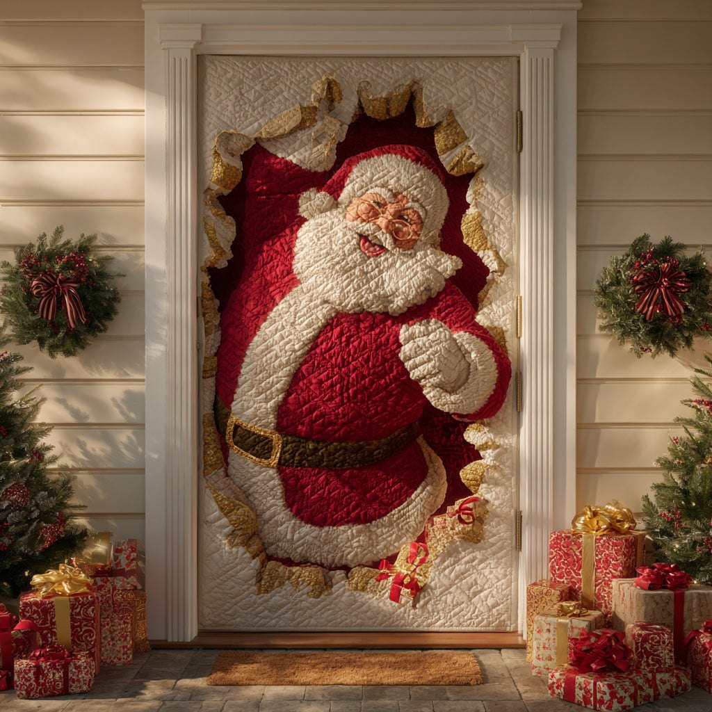 Santa Holiday Magic Quilted Door Curtain printed door curtain