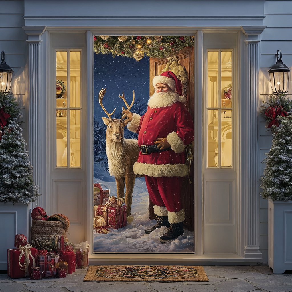 Santa Magic Quilted Door Curtain printed door curtain