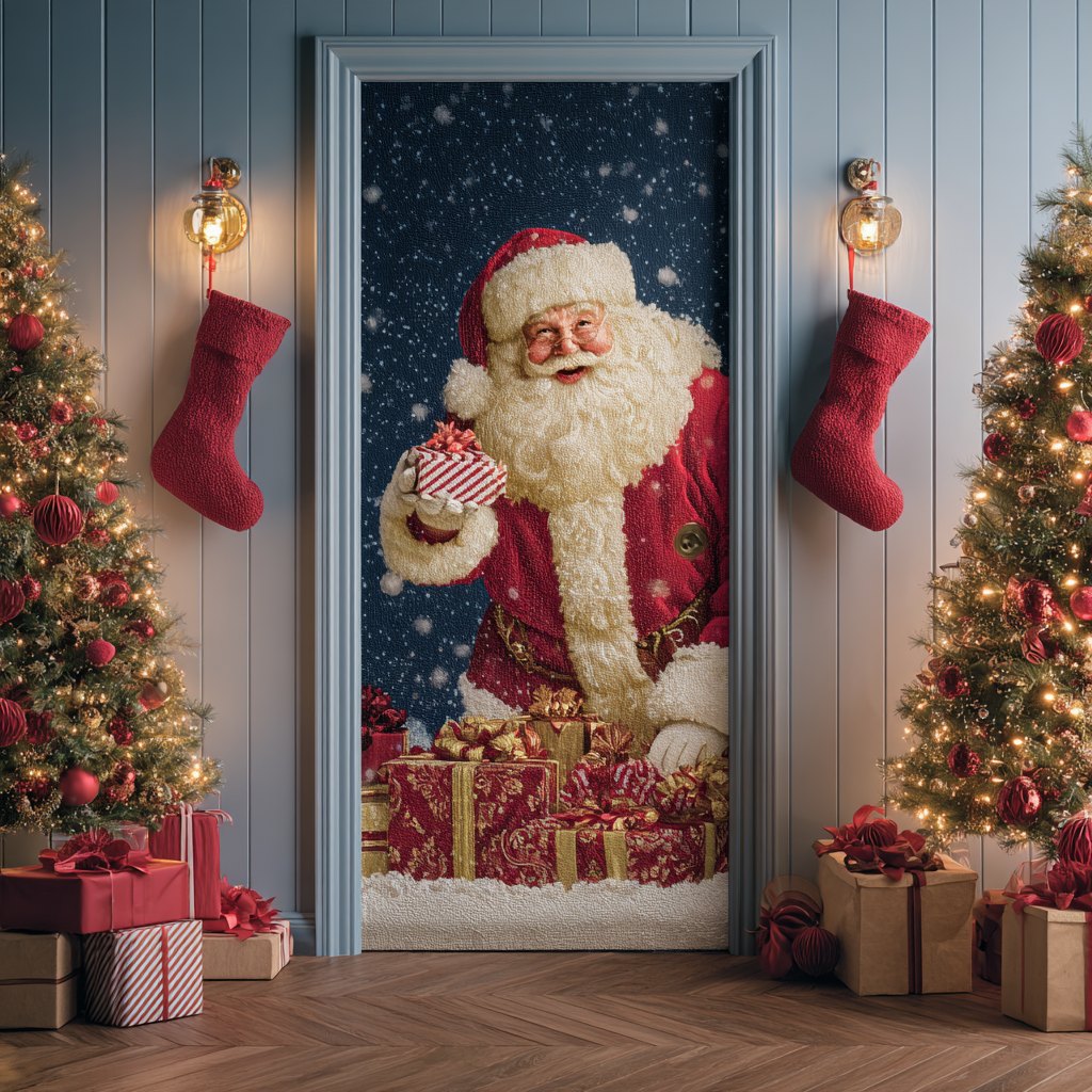 Santa Memory Quilted Door Curtain printed door curtain