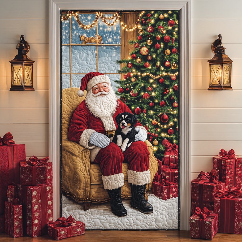 Santa Moment Quilted Door Curtain printed door curtain