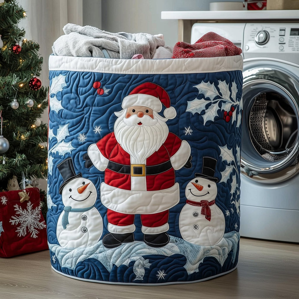 Santa Moment Quilted Laundry Hamper printed laundry hamper