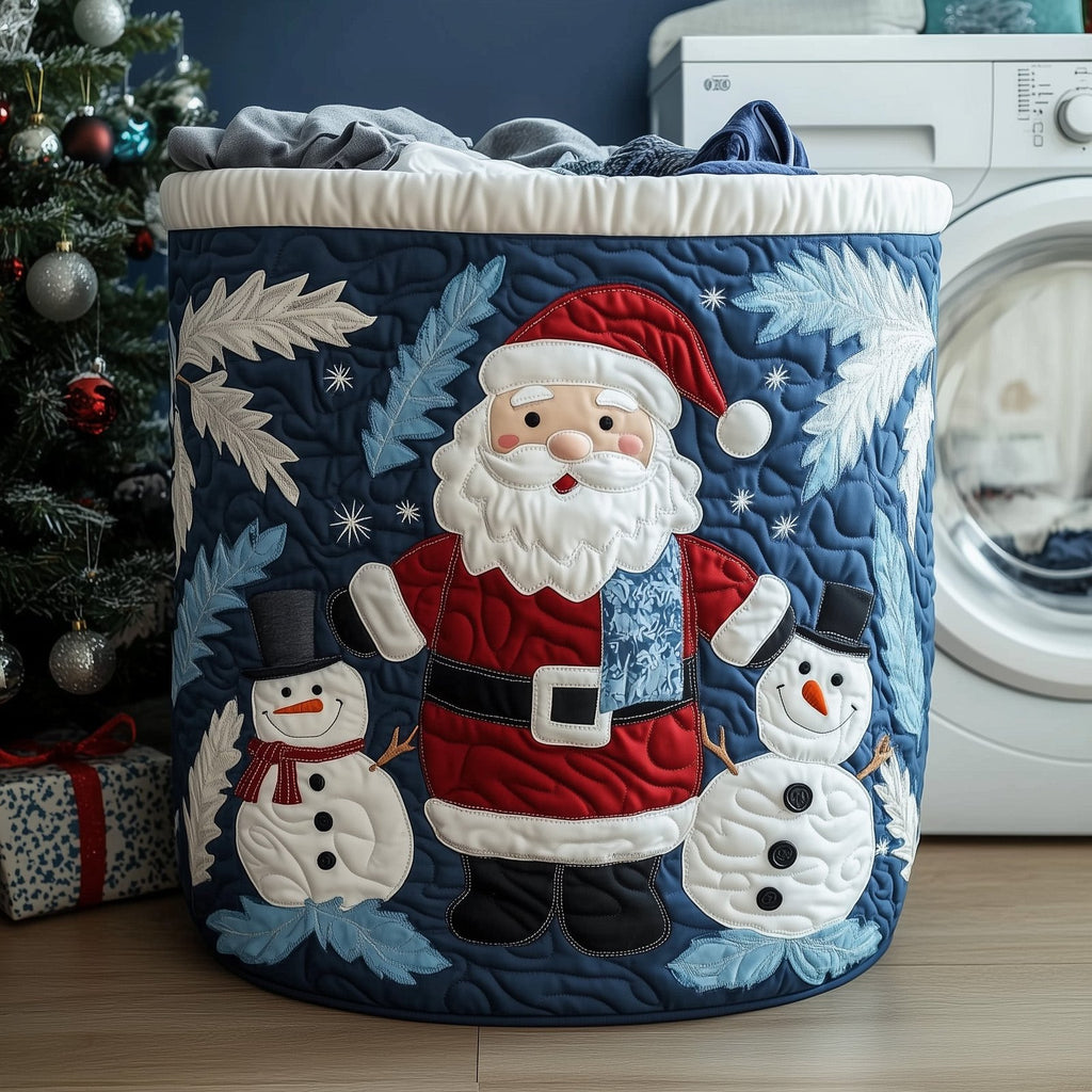 Santa Moment Quilted Laundry Hamper printed laundry hamper