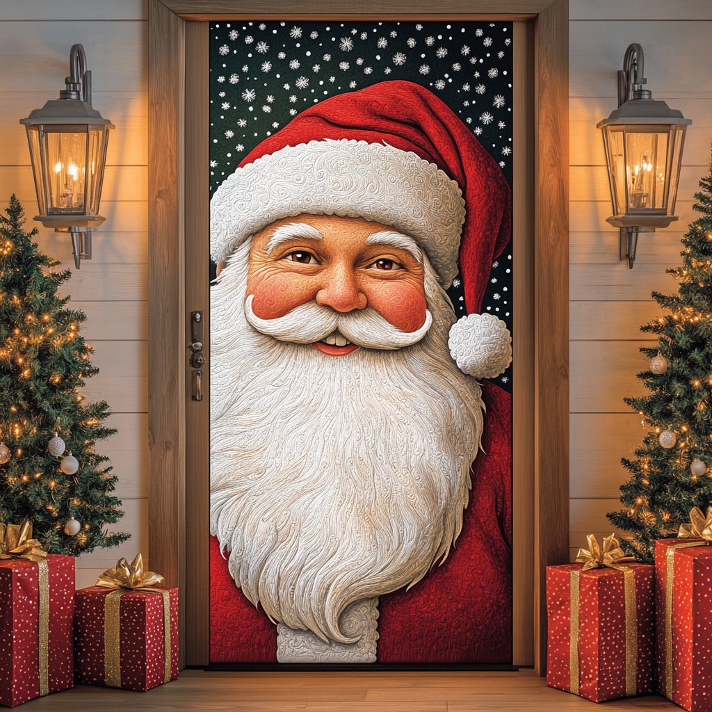 Santa Portrait Quilted Door Curtain printed door curtain