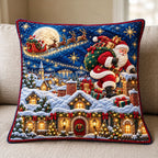 Santa Rooftop Delivery Quilted Cushion Cover printed cushion cover