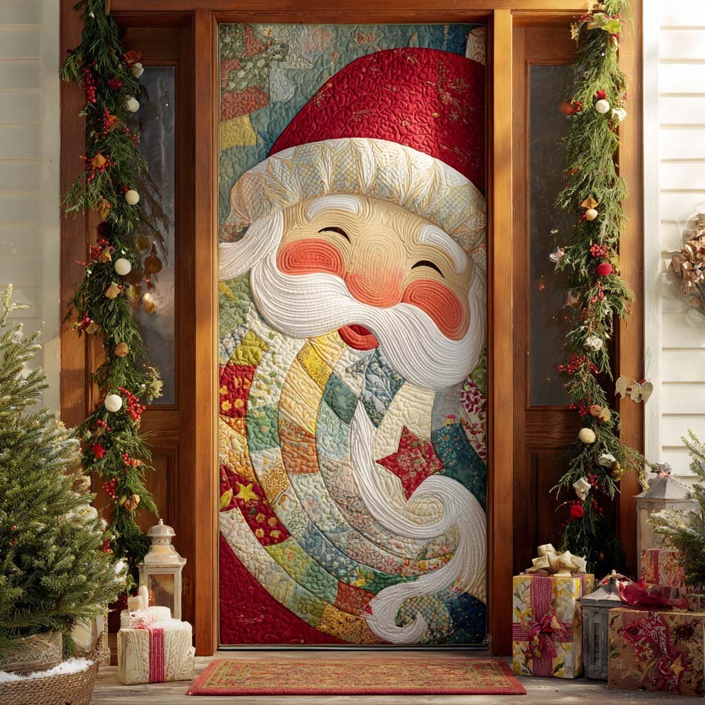 Santa Smile Quilted Door Curtain printed door curtain