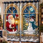 Santa Snowman Quilted Door Curtain printed door curtain