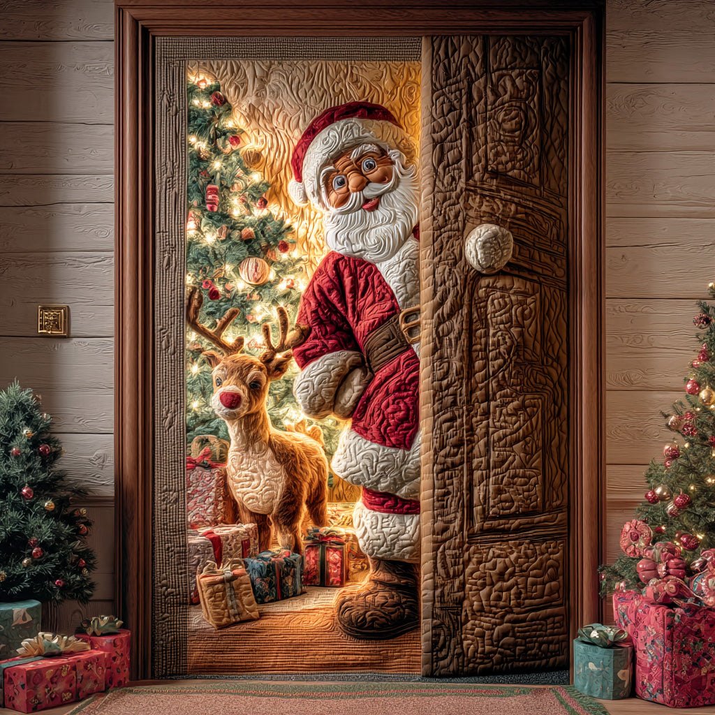 Santa Star Light Quilted Door Curtain printed door curtain