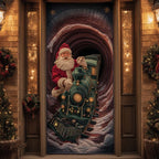 Santa Train Rider Quilted Door Curtain printed door curtain