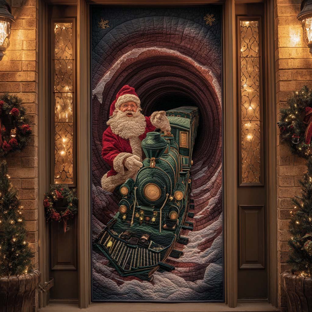 Santa Train Rider Quilted Door Curtain printed door curtain