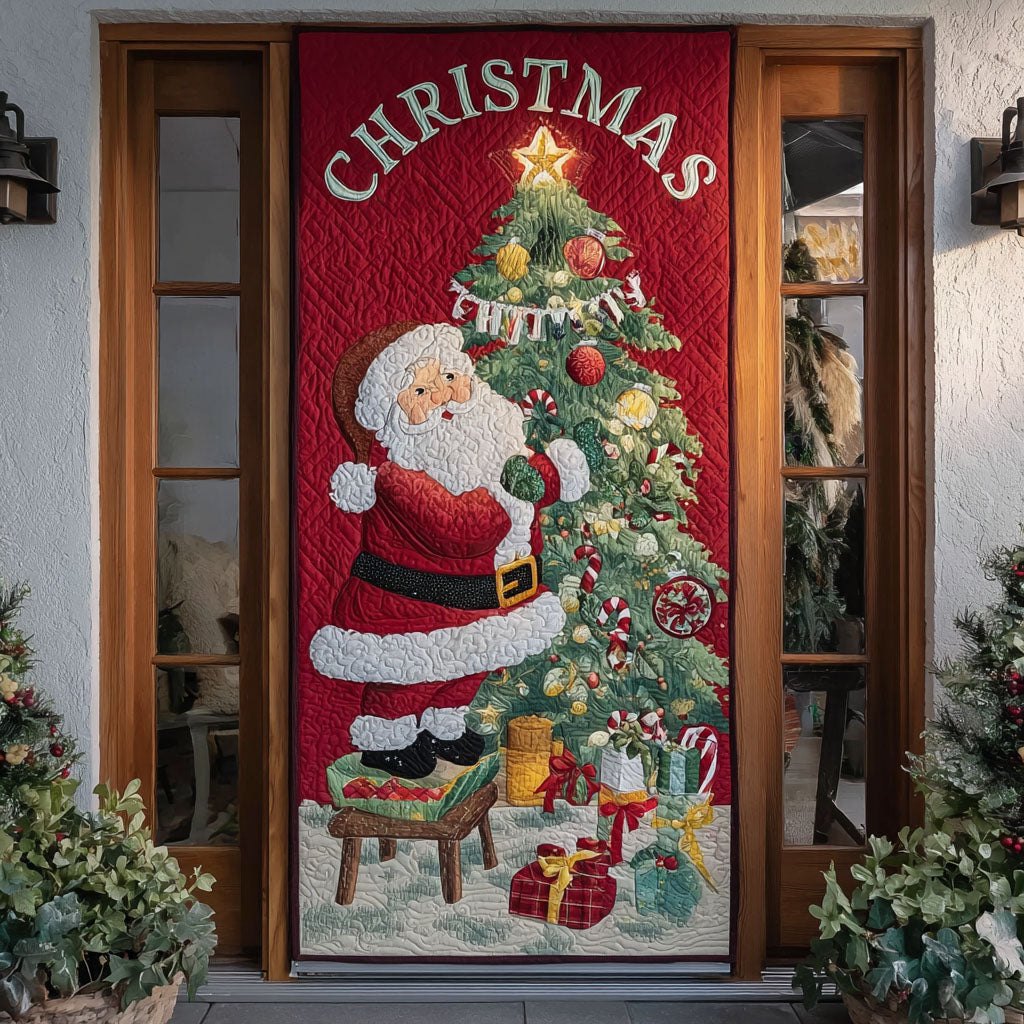 Santa Tree Quilted Door Curtain printed door curtain