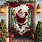 Santa Visit Quilted Door Curtain printed door curtain