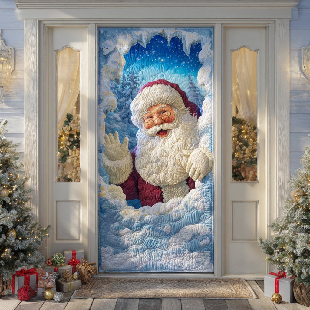Santa Winter Night Quilted Door Curtain printed door curtain