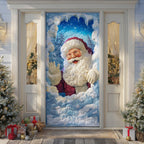 Santa Winter Night Quilted Door Curtain printed door curtain