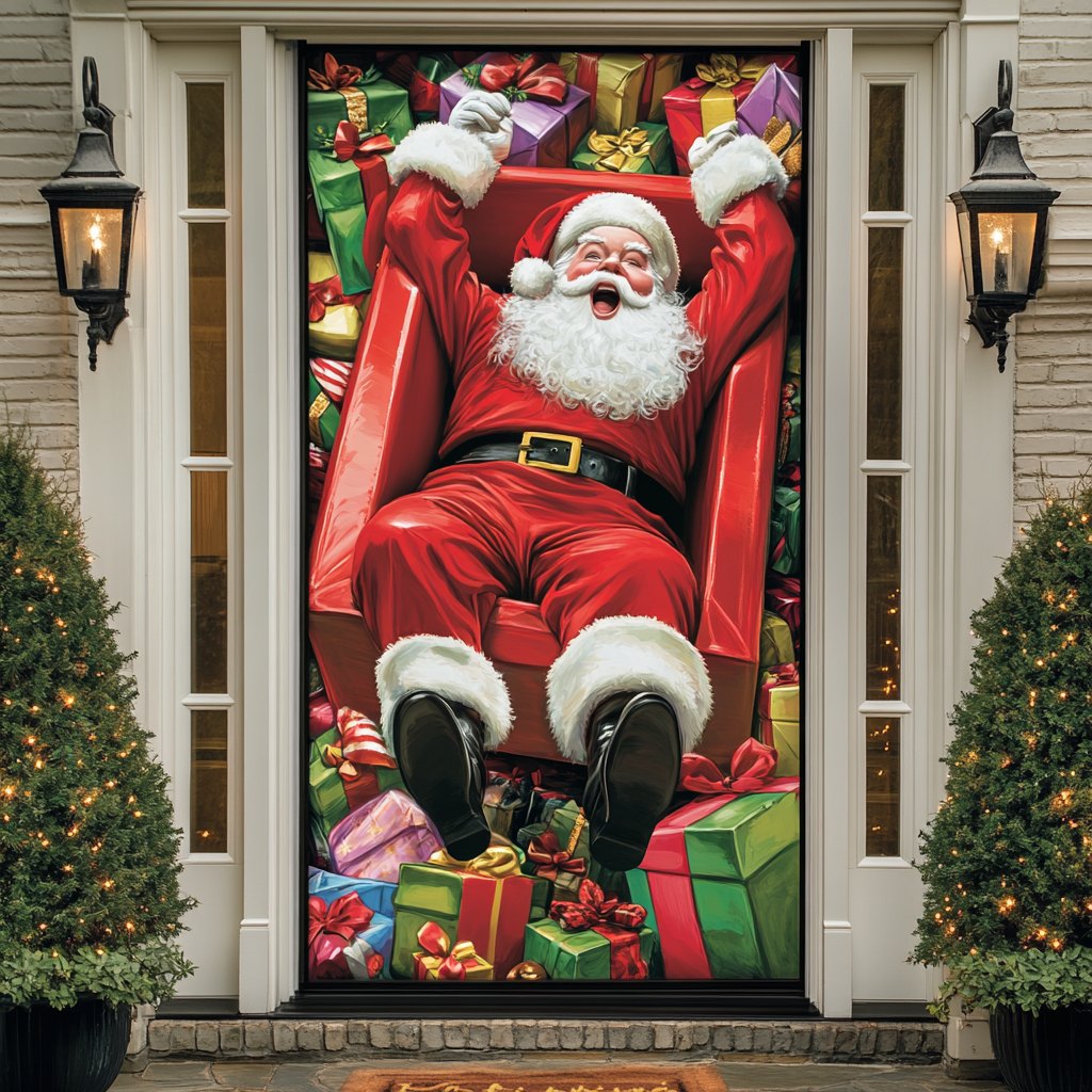 Santa Wish Quilted Door Curtain printed door curtain