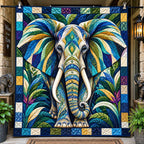 Sapphire Fan Ear Elephant printed blanket