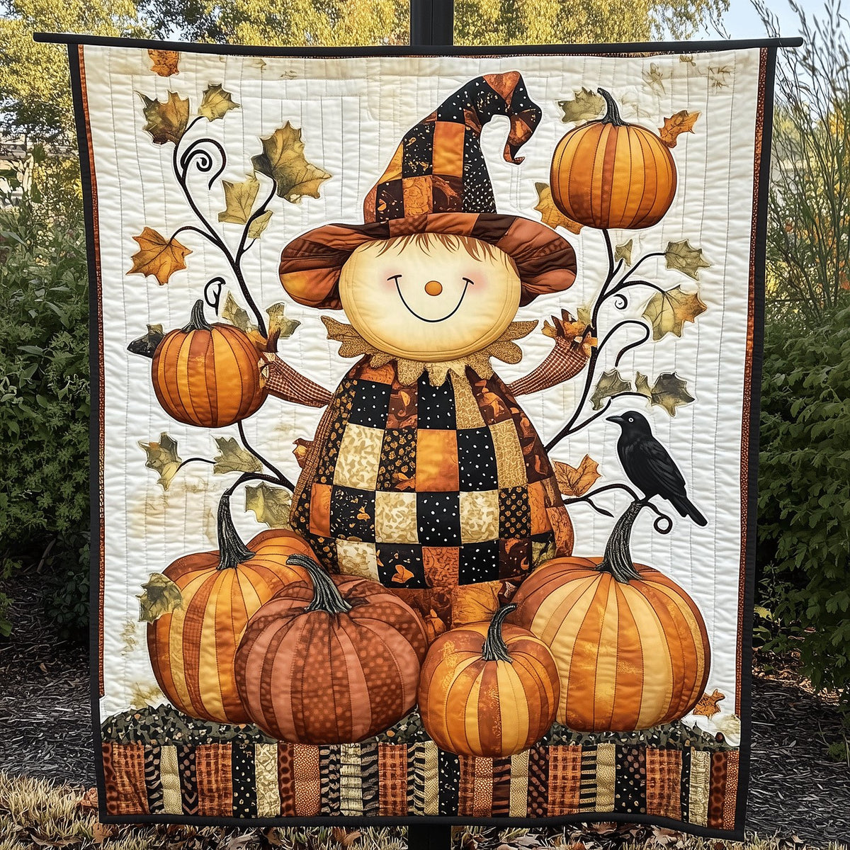 Scarecrow Happiness Quilted Blanket printed blanket