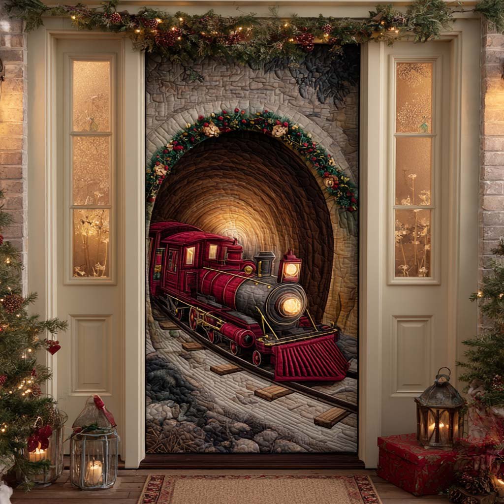 Scarlet Night Engine Quilted Door Curtain printed door curtain