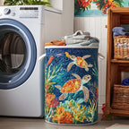 Sea Spirit Quilted Laundry Hamper printed laundry hamper