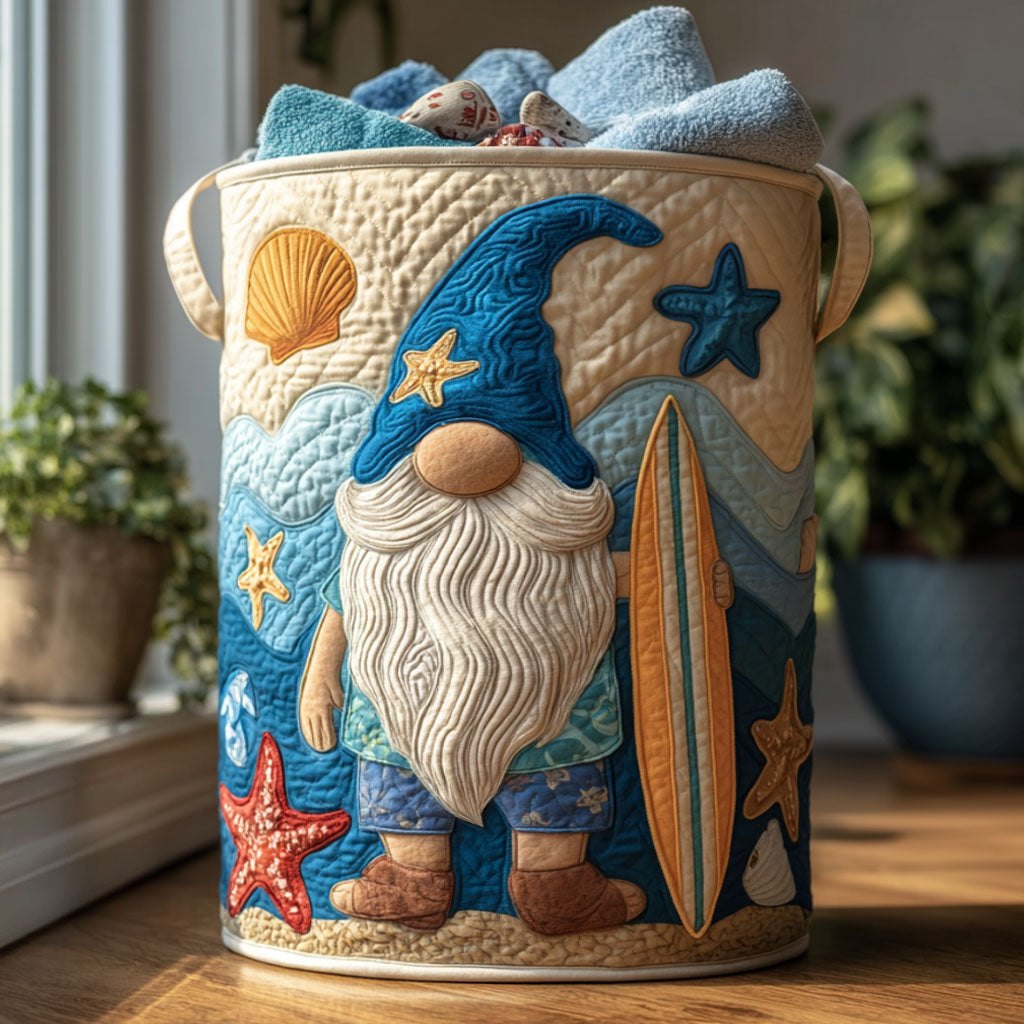 Sea You Soon Quilted Laundry Hamper printed laundry hamper