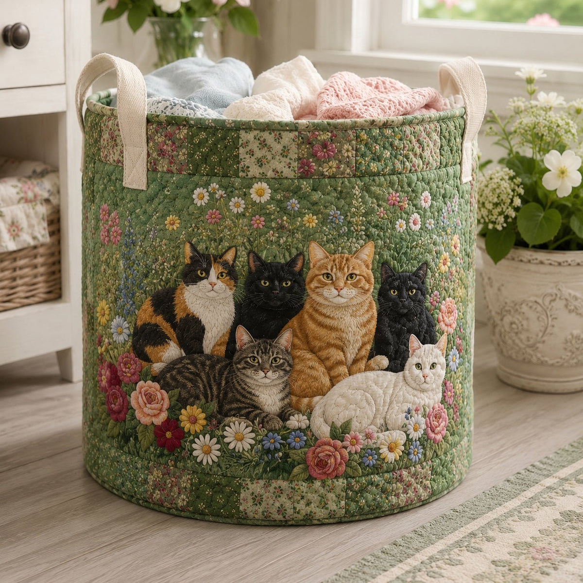 Secret Garden Naptime Quilted Laundry Hamper printed laundry hamper