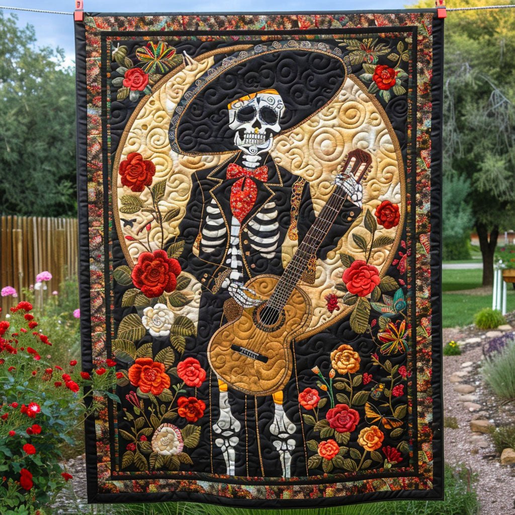 Serenade Skull Quilted Blanket printed blanket