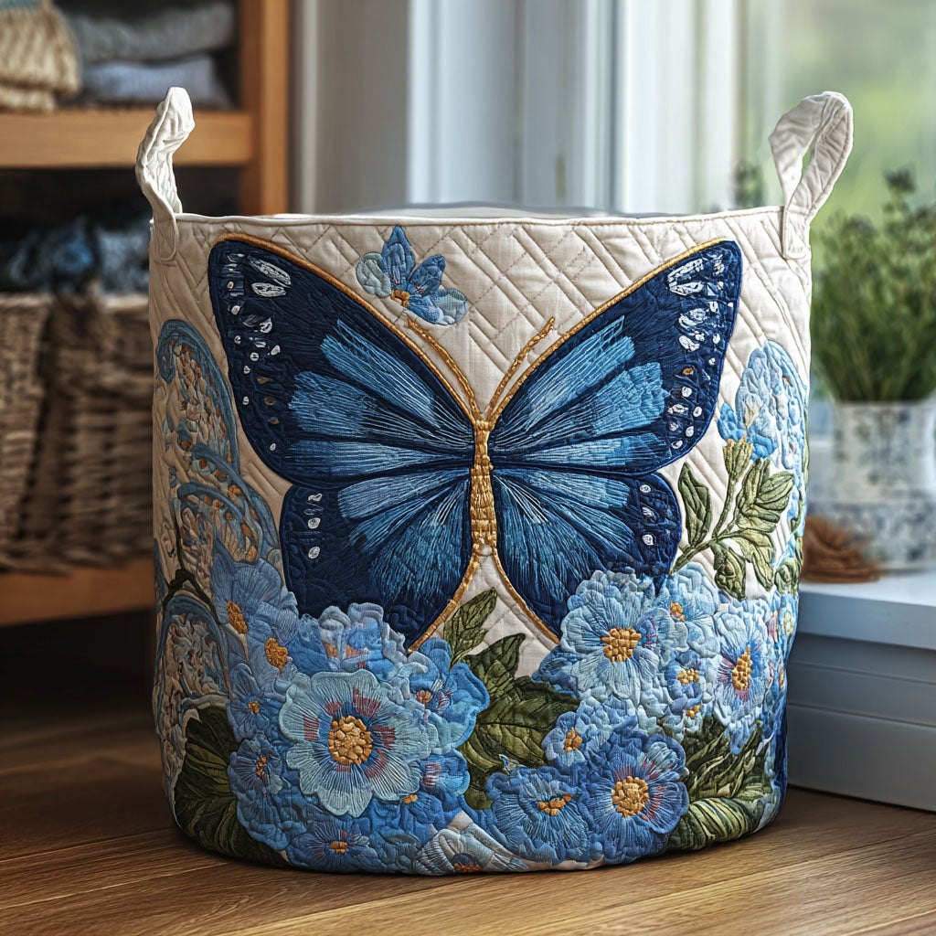 Serene Flutter Quilted Laundry Hamper printed laundry hamper